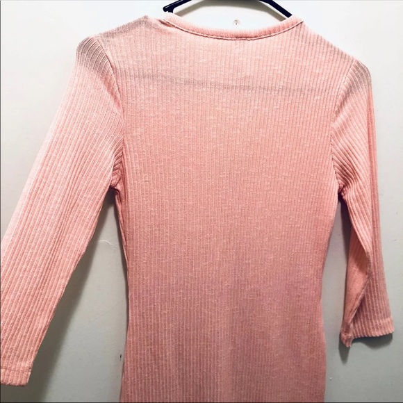 Pink Ribbed Midi Dress - Picture 7 of 7